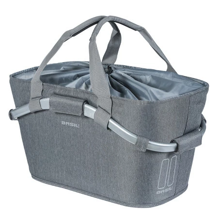 PANIER AVEC ANSE ARRIÈRE BASIL 2DAY CARRY POLYESTER AVEC ADAPTATEUR MIK GRIS 1 PANIER AVEC ANSE ARRIÈRE BASIL 2DAY CARRY POLYESTER AVEC ADAPTATEUR MIK GRIS